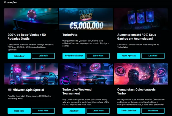 turbowins bonuses page